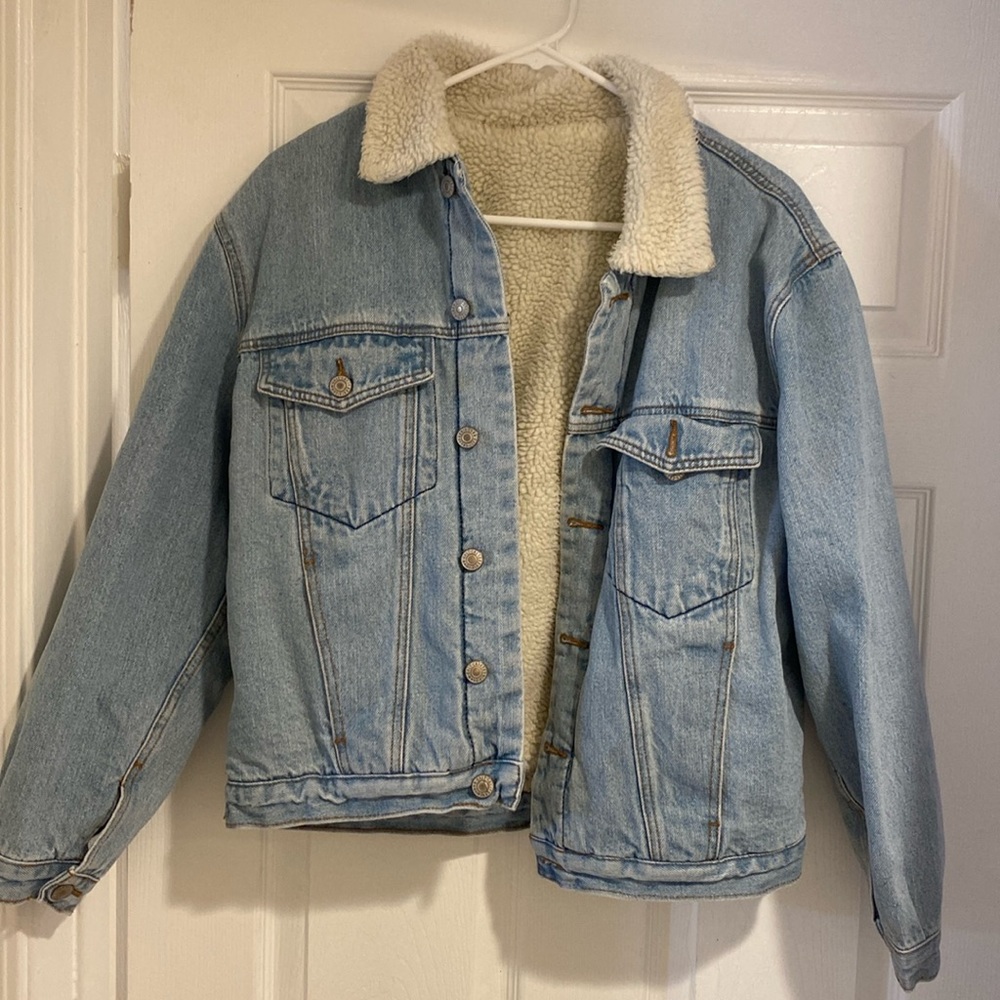Brandy Melville fur denim jacket